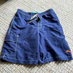 10/$25 Tommy Bahama Zip Drawstring Closure Swimwear Trunks Men’s S Navy